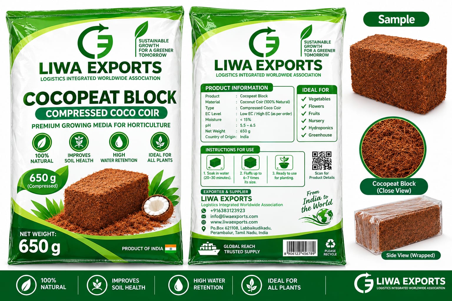 Cocopeat Blocks 650g